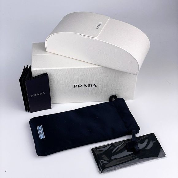 Prada PR17WS VYJ6X1 Powder Beige Brown Rectangle Unisex Sunglasses - Picture 10 of 11